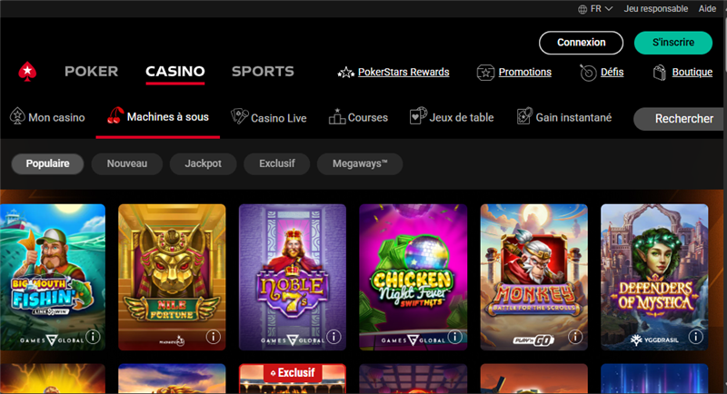 Jouer sur Pokerstars Casino