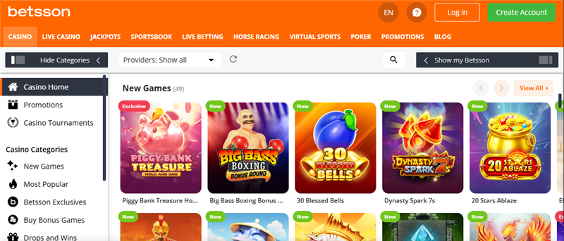 Jouer sur Betsson casino